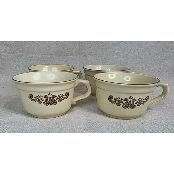 VTG Pfaltzgraff Village | Cups with Saucers | Set of 4 | Stoneware | 1970s Mark - Picture 3 of 12